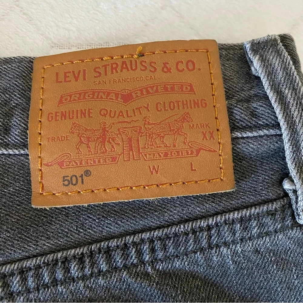 Levi's Premium 501 Original Womens Dark Gray Denim High Rise Cotton Shorts Sz 30